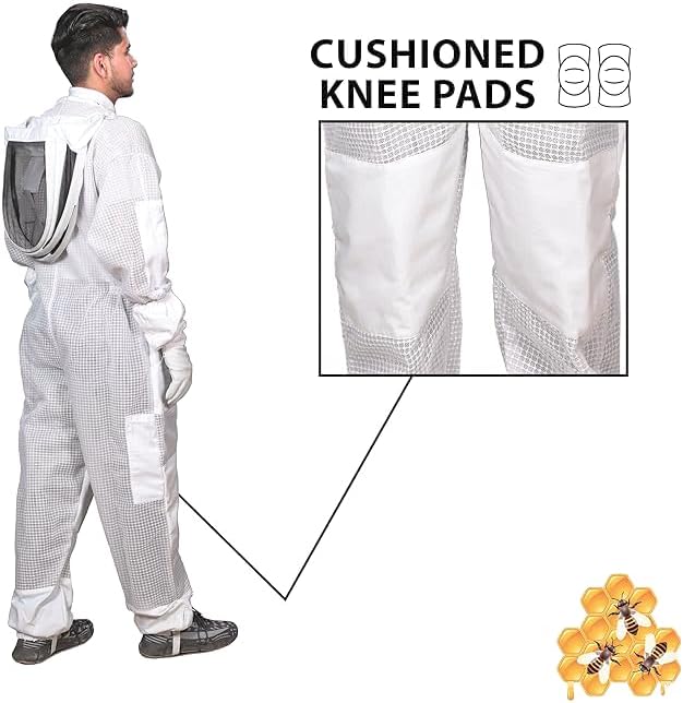 Miniatura 2 de Apicultor de malla ultra ventilada de tres capas a prueba de picaduras, apicultura, traje protector de abeja con velo de esgrima para hombres y