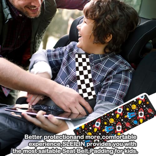 Image of Seat Belt Cover for Kids, Seat Belt Pad for Boys Girls, Car Seat Straps Shoulder Pads for Kids, Kid's Seat Belt Cushion, Shoulder Strap Pad, 1 Piece (Checker)