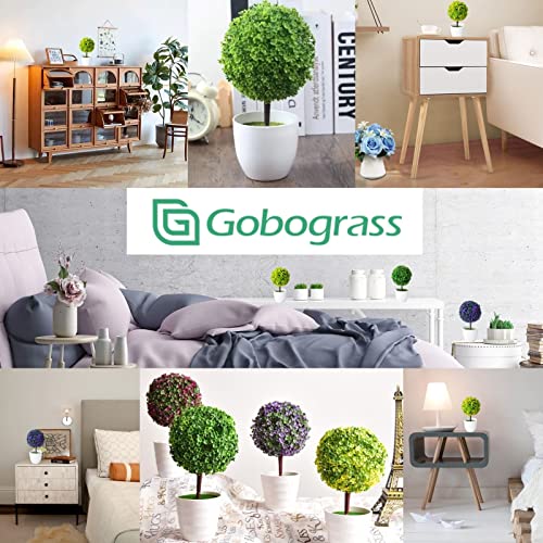 Gobograss Artificial Potted Plants 3 Packs Small Boxwood Ball Faux Plant Greenery Garland Indoor Outdoor For Home Kitchen Living Room Shelf Decor #TOP6