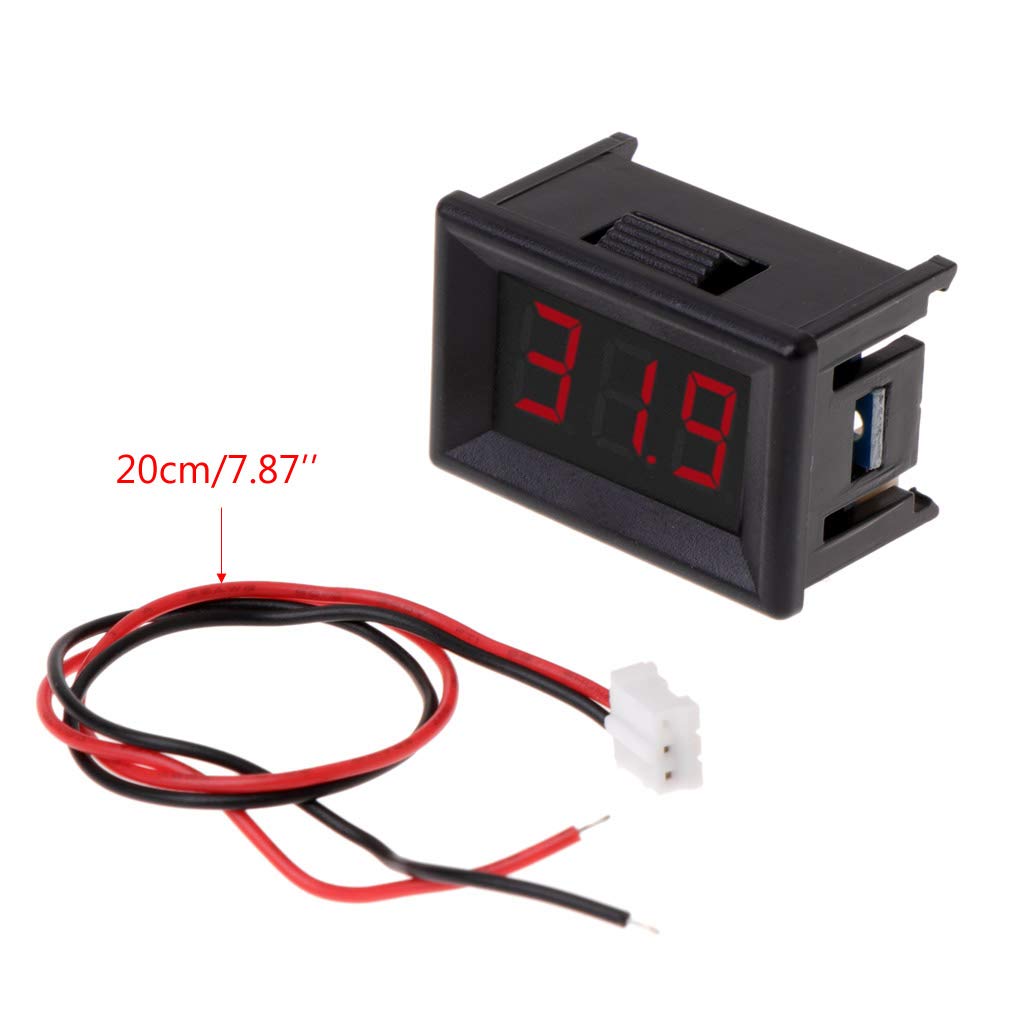 Kcjhagbd LED Digital Display Voltmeter 2.4V-30V Voltage Meter Power Percentage Tester Panel for Car Motorcycle Vehicle Voltage Meter 12v Waterproof