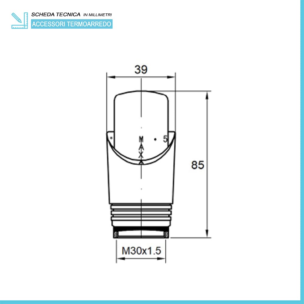 Coppia valvole per termoarredo in acciaio bianco con raccordi per multistrato 16x2 mm, COMPLETA di testa termostatica con sensore a liquido
