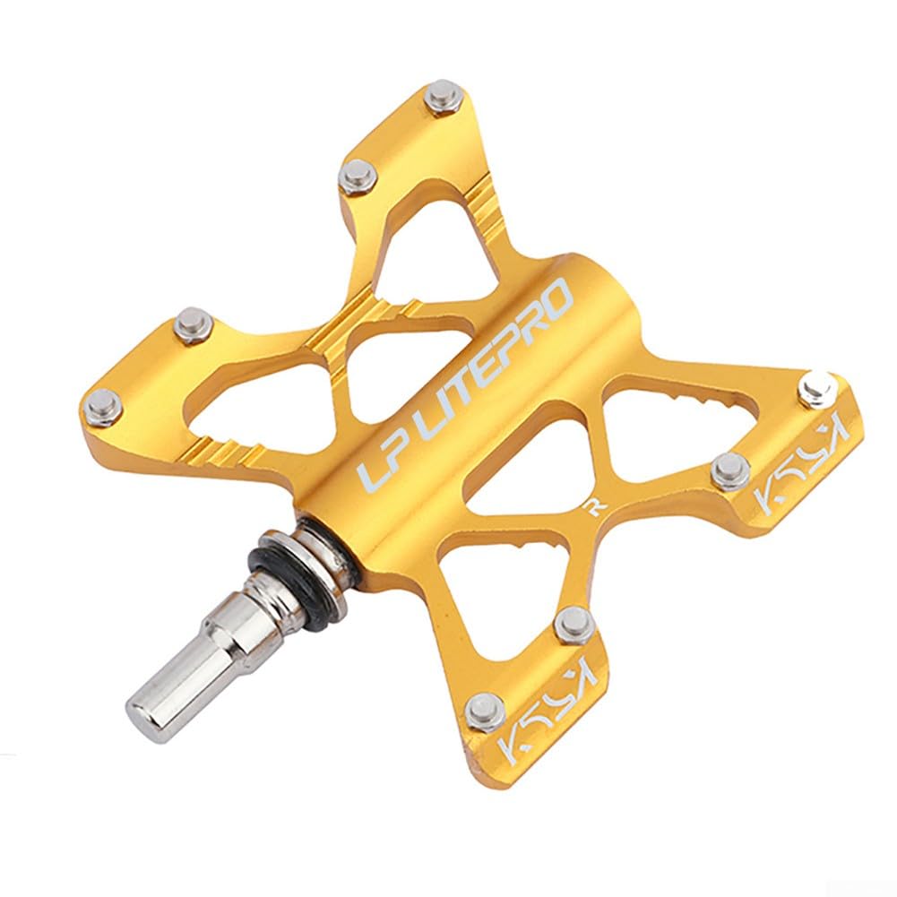 Pedal de liberación rápida para ciclismo, herramienta de bicicleta ampliada, antideslizante, ultraligera, aleación de aluminio, rodamientos sellados DU para plegable bicicleta de montaña (negro)