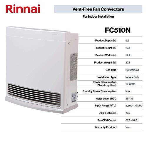 Rinnai Fc510N Space Heater With Fan Convector, Natural Gas #TOP2