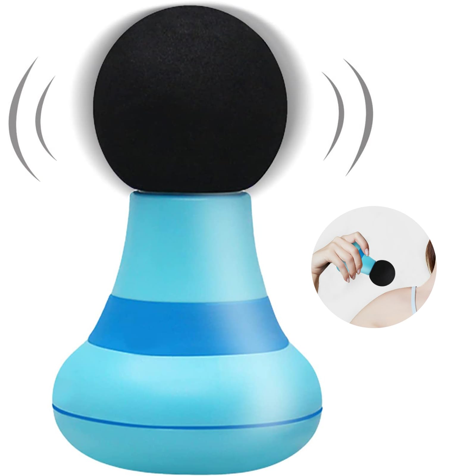 Xkimos Electric Handheld Massager Wand, Powerful 6 Speed Vibration Modes,Cordless Handheld and Portable,Suitable for Men & Women Shoulder,Neck and Back Massage (Blue)