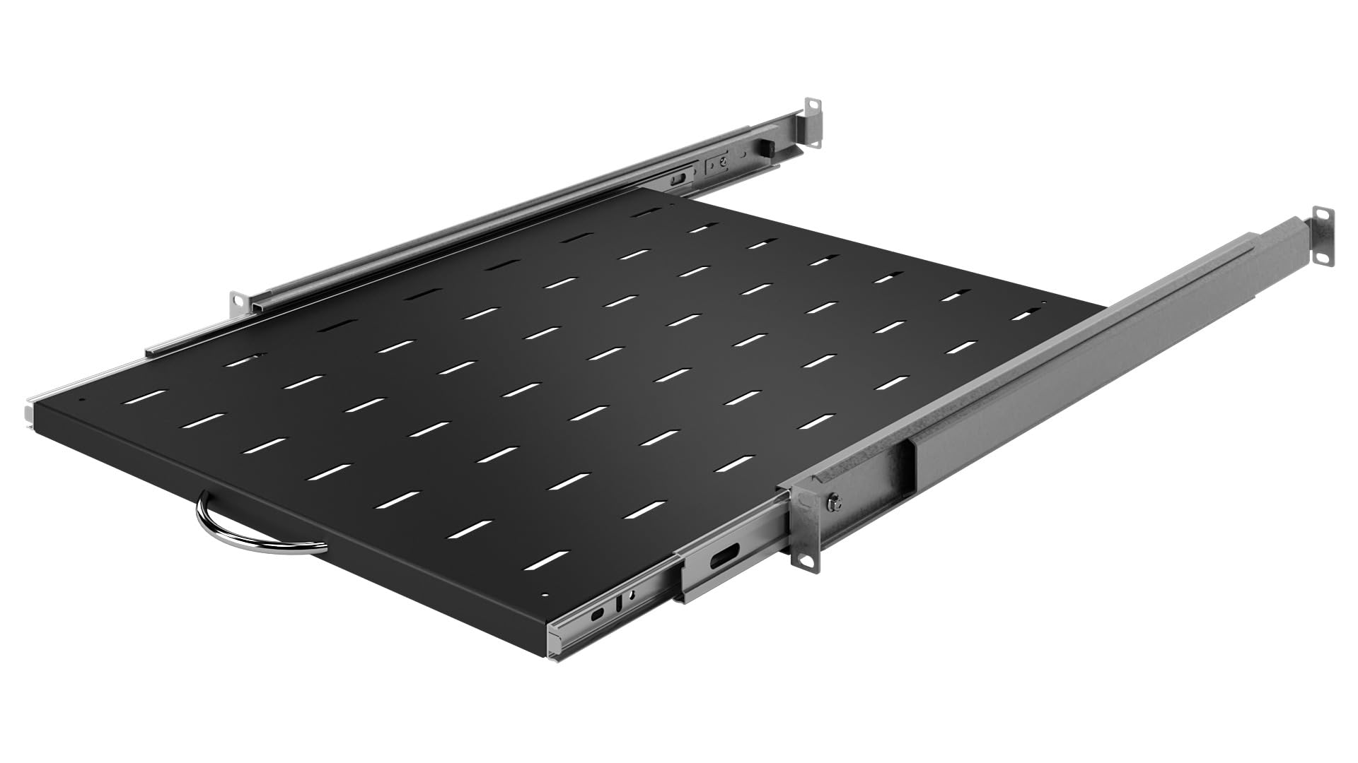 Server Netzwerkschrank 19 Zoll 1U 550mm - Serverschrank Hergestellt aus Hochbelastbarer Stahl - Universelles Ausziehbare Belüftetes Rackmontage Kragarmtablett - 19 Zoll Fachboden