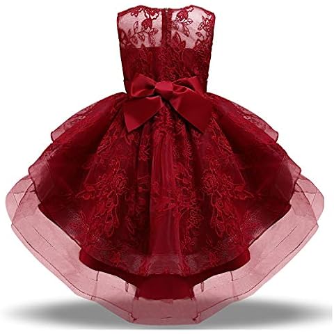 NNJXD Flor Muchachas Cordón Vestido Navidad Partido Princesa Cover