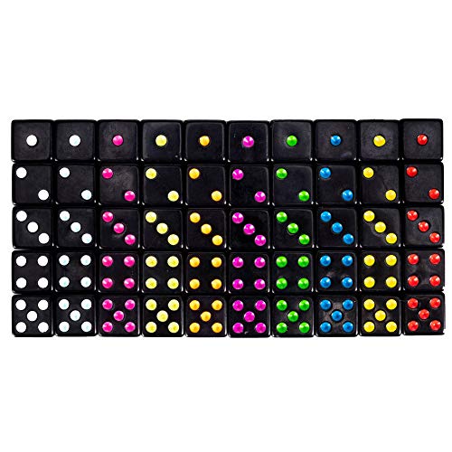 image for Brybelly Blackout Dice, 50-Pack - 16 mm Bulk Six-Sided Square Piece Se