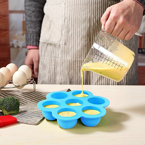 Silicone Egg Bites for 5, 6, 8 qt Pressure Cooker Baby Food Freezer Trays Storage Containers with Lid, Non- Stick - Thumbnail 2