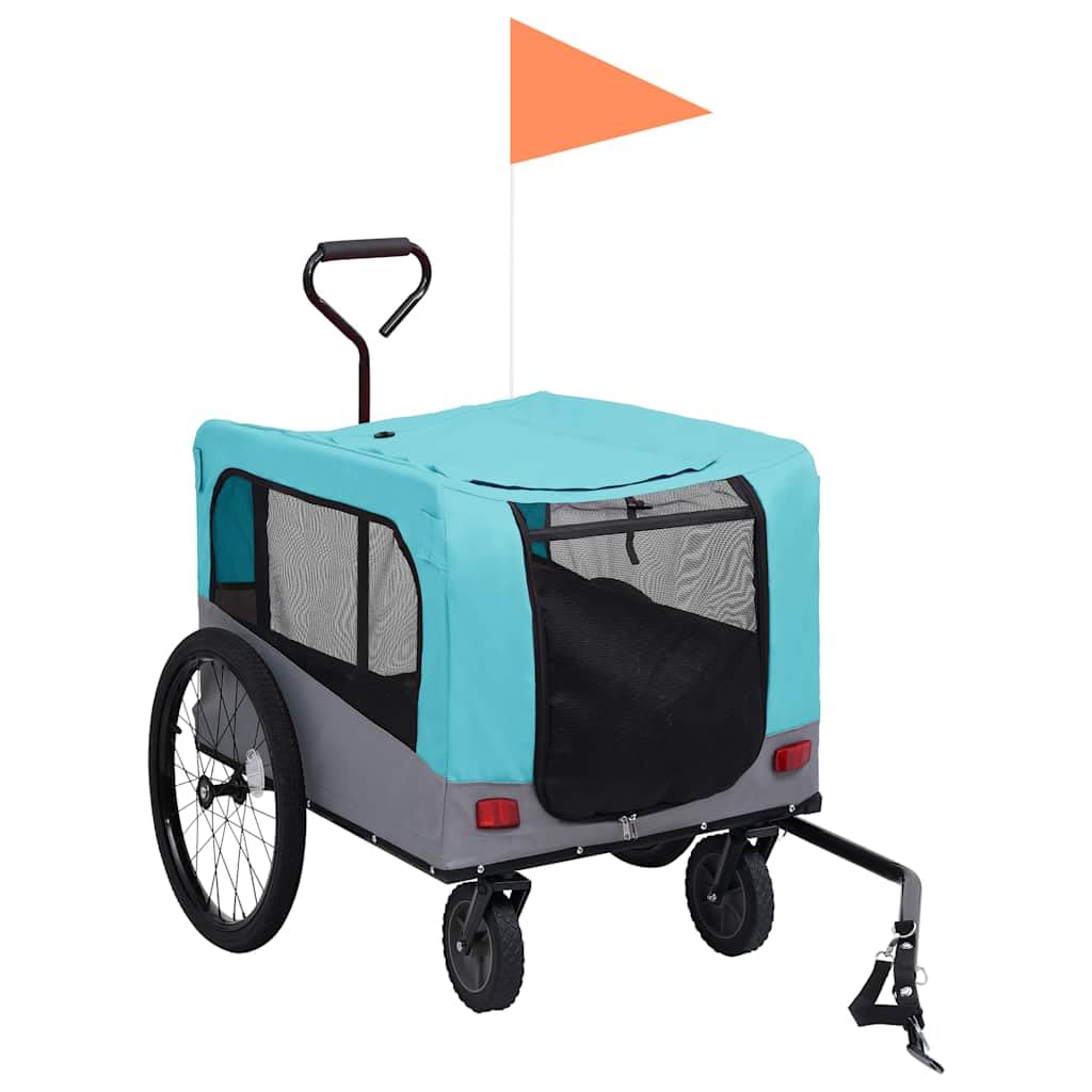 2-in-1 ペット用 自転車トレーラー＆ジョギングベビーカー ブルー＆グレー Amazon.co.jp: vidaXL 2-in-1 ペット用 自転車トレーラー