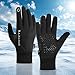 Mens Winter Gloves Fashion Fleece Lined Touchscreen Glove Windbreaker Warmth Stretch Cuff Loose Fit Gloves Driving
