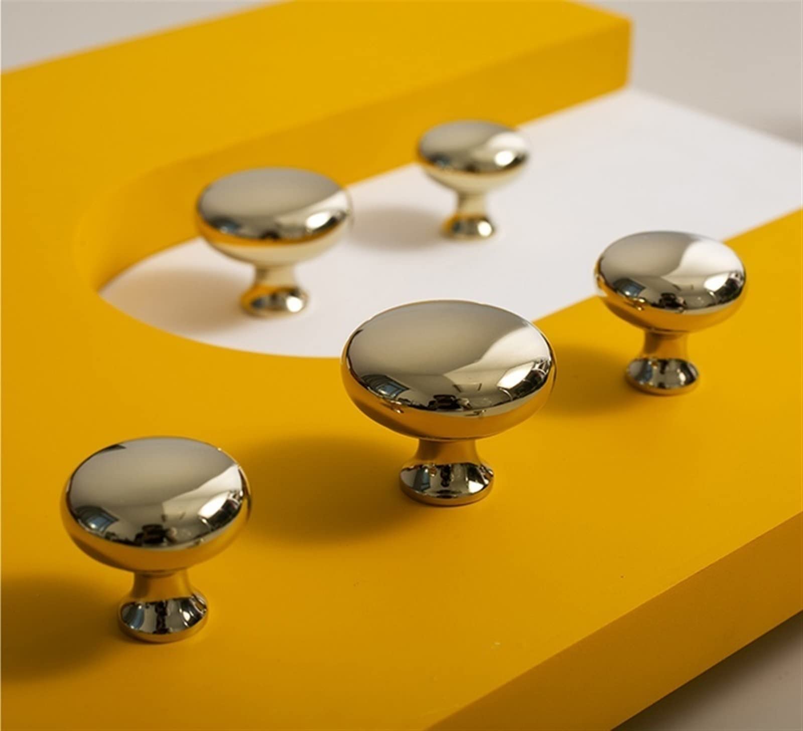 Bouton ovale en laiton doré ergonomique pour tiroir et placard moderne