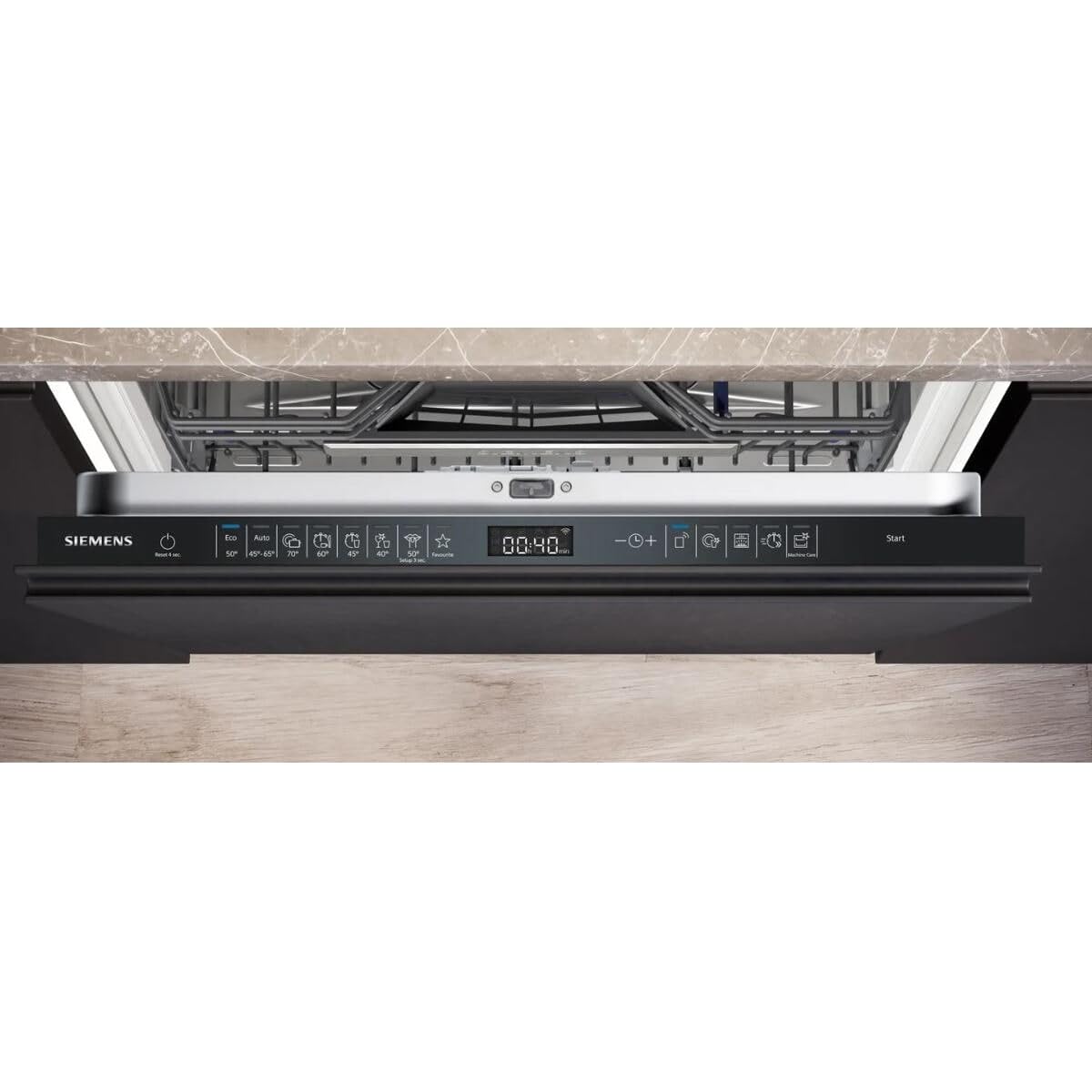 Siemens SX65ZX07CE, iQ500 Lave-vaisselle intelligent, entièrement intégré, XXL, tiroir à couverts, fabriqué en Allemagne, séchage zéolithe, extra silencieux, aquaStop, programme court varioSpeed, avec