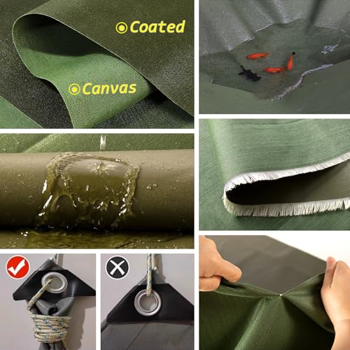 Telo di Copertura in Tela Verde Impermeabile e Resistente 1x1m 1x1,2m 1x1,5m Telo Resistente per Piscine, Picnic, Campeggio, Telo di Fondo Ispessito (1,5x4m)