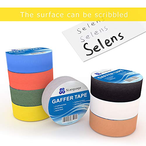 Image of SLanguage Professional Grade Black Gaffer Tape, 2 Inch X 30 Yards, Residue Free,Easy to Tear Pro Gaff Tape for Photographers, Film, Television Production and Industrial Staging Work