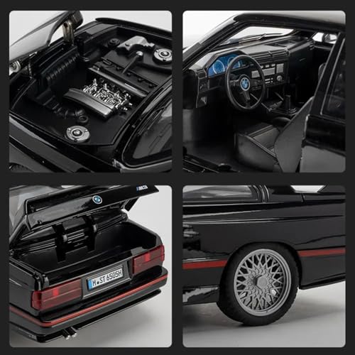 Image of DUWOL 1:24 B-M-W M3 Model Car Die Cast Metal M3 Toy Cars with Light Sound Pullback Openable Door Cars Toy, Black