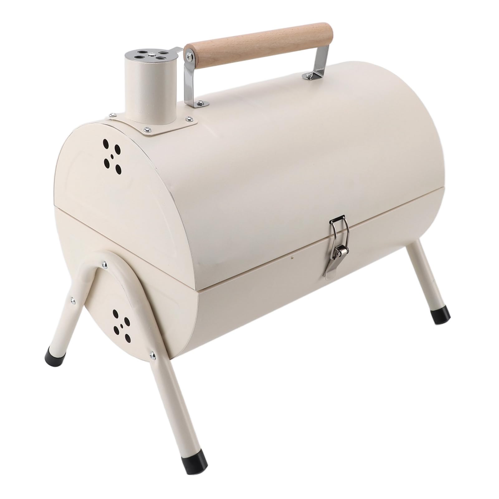 Pssopp Dwustronny Przenośny Grill Węglowy Wielofunkcyjny Piec do Grillowania na świeżym Powietrzu z Kominem, Bezdymny Projekt na Patio Piknik Kempingowy (Biały bez blachy do pieczenia)