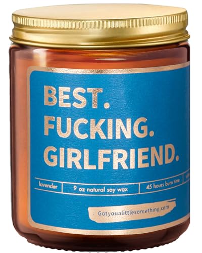 Gifts for Girlfriend - Lavender Vanilla Candle for Girlfriend ; Birthday Gifts for Girlfriend from Boyfriend, Couples Gift for Anniversary, Valentines Day Gift for Her, Cool Girlfriend Gifts for Women