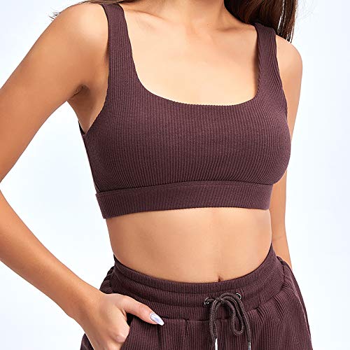 Women Gym Yoga Wear Sports Soutien-Gorge Short À Manches Courtes 2pcs Wine Red-S – Image 5