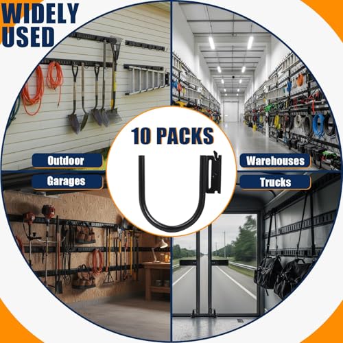 Image of E Track Accessories, 10 Pack 5 Inch Heavy Duty J Hooks for Trailer Storage