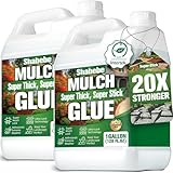 Shabebe Mulch Glue 2 Gallons - Super Stick Rock Glue for Landscaping Gravel Binder for Pea Gravel, Long-Lasting & Non-Toxic, Covers 2X More Area Pebble Gravel Hold for Paths, Patios & Garden Borders