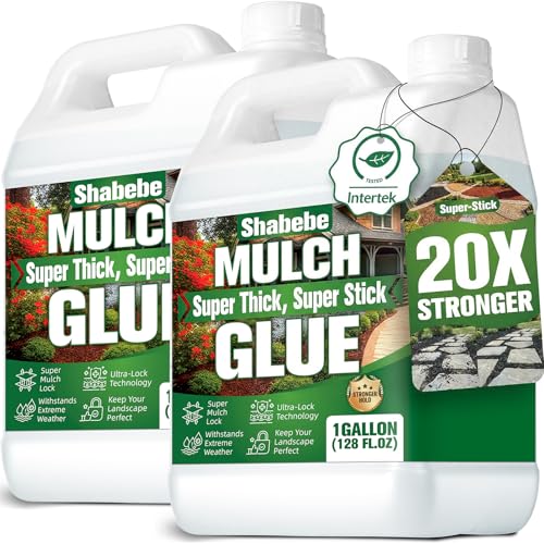 Shabebe Mulch Glue 2 Gallons - Super Stick Rock Glue for Landscaping...