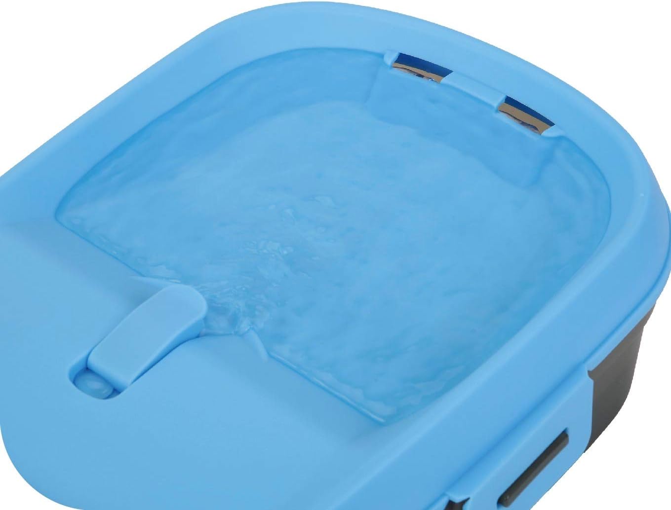 DH025 Cordless Battery Operated Pet Water Fountain, Cool Blue/Translucent Black