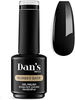 Dan's Nails Rubber Base Gel Polish Coat (Black Onyx)