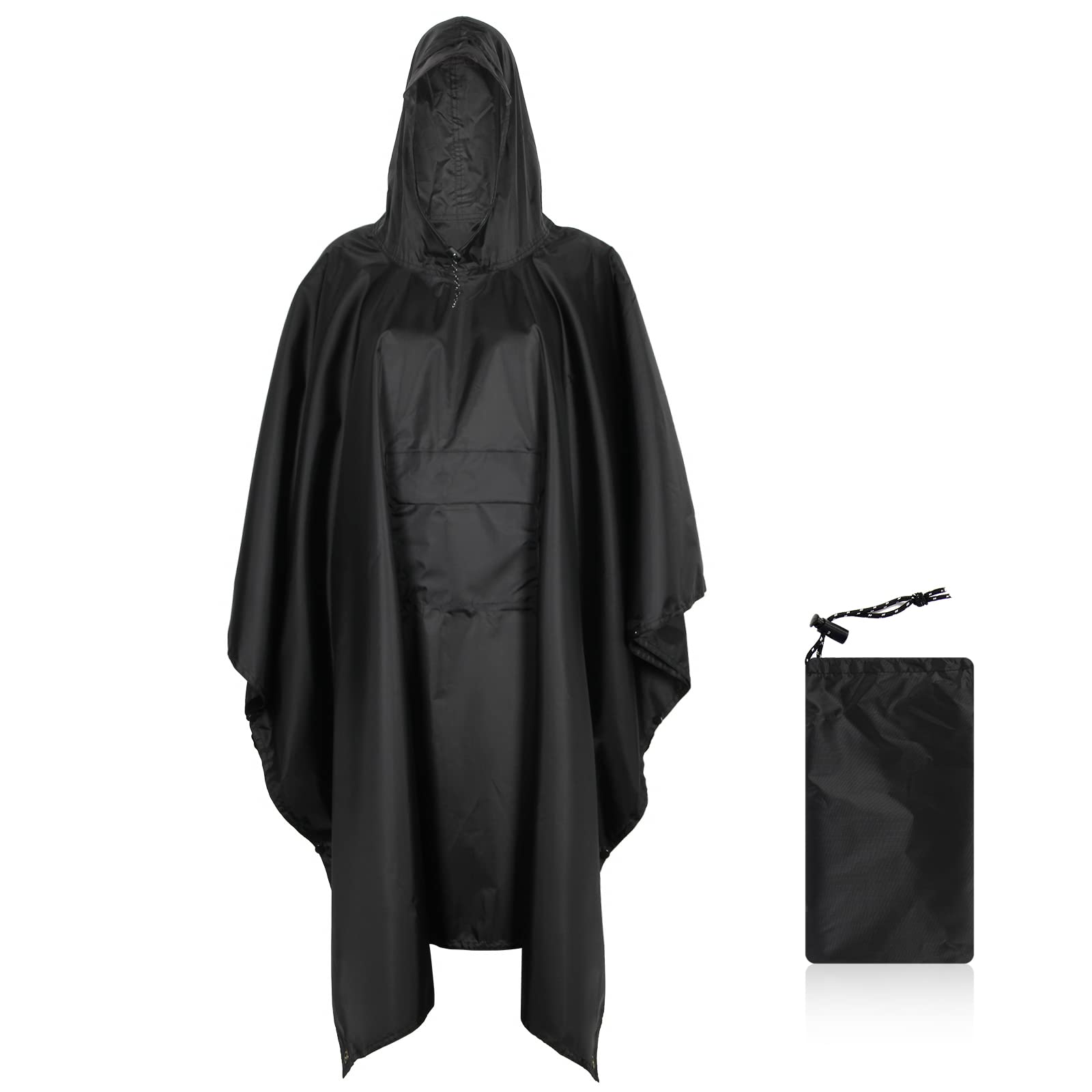Ynport Crefreak Outdoor Trekking Poncho Antipioggia con Cappuccio Impermeabile Multifunzionale Mantella Antipioggia per Campeggio Escursionismo Trekking