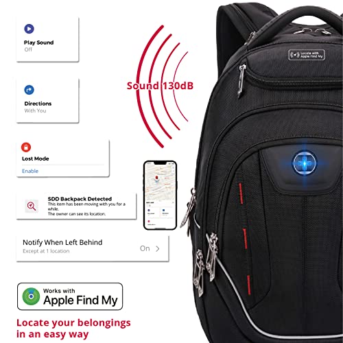 Swissdigital Design Terabyte Tsa Laptop Backpack Men's Usb Charging Port Large Capacity Business Travel Backpack Black（J16Btfb-41）| With Apple Find My Network #TOP1