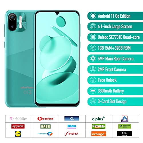 Ulefone Unlocked Smartphone, Note 6 Android Phones Unlocked, Triple Card Slots, 5Mp+2Mp, 6.1" Ips Full-Screen, 3G Dual Sim Cell Phone Unlocked, 32Gb, 3300Mah, Face Recognition, Cheap Phones - Green #TOP1