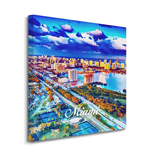 Tableau Miami pour dynamiser un mur de bureau trop vide