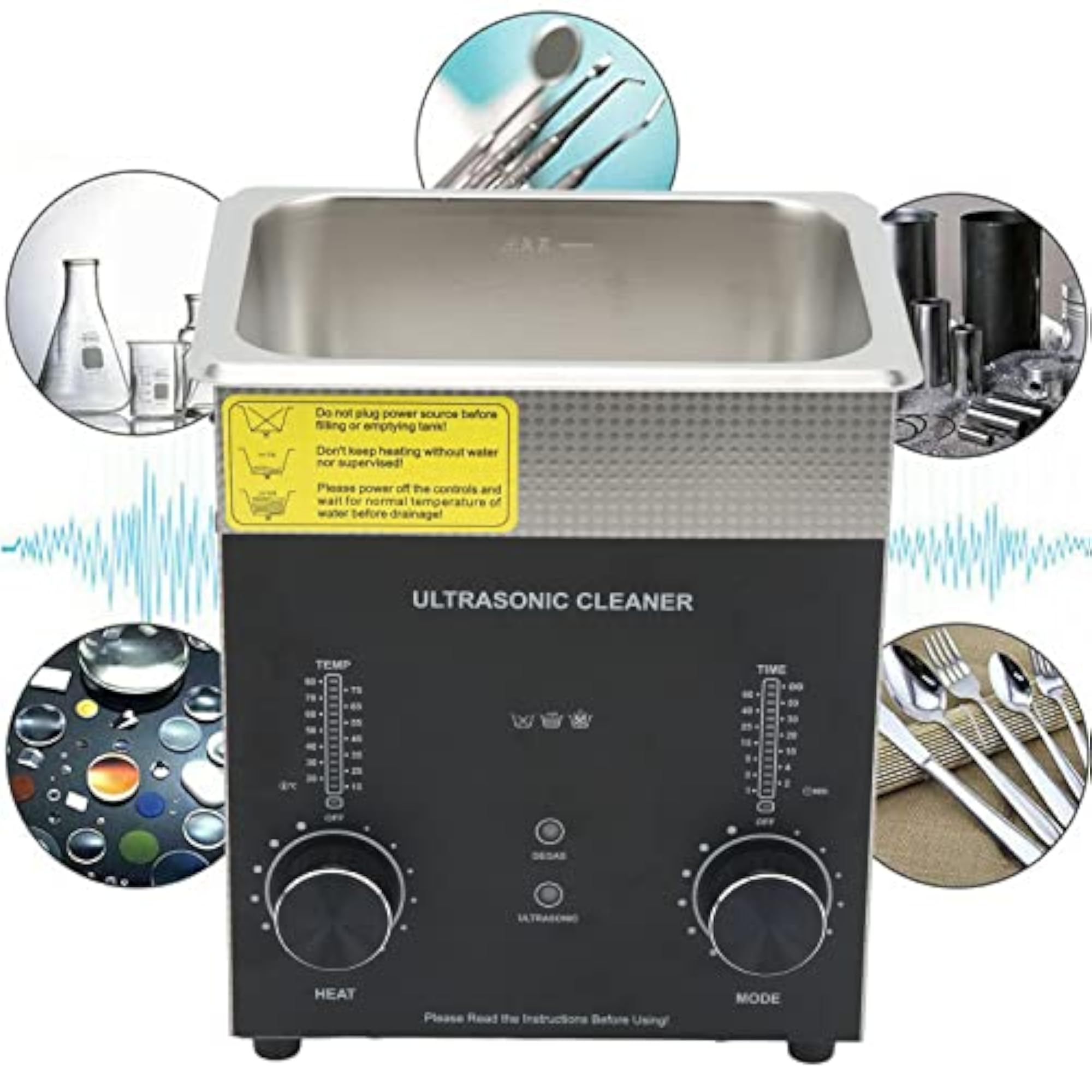 Ultrasonic Jewelry Cleaner, Professional Multipurpose Machine