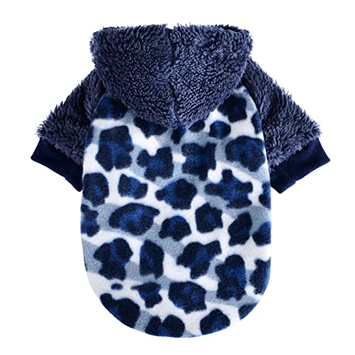 Dog Sweater Hoodie Fuzzy Dog Sweaters For Small Dogs Girl Boy Winter Warm Fleece Puppy Sweatshirt Clothes Cold Weater Pet Jacket Outfit Cute Cat Apparel For Chihuahua Yorkie Coat (Large, Leopard 1) #TOP10