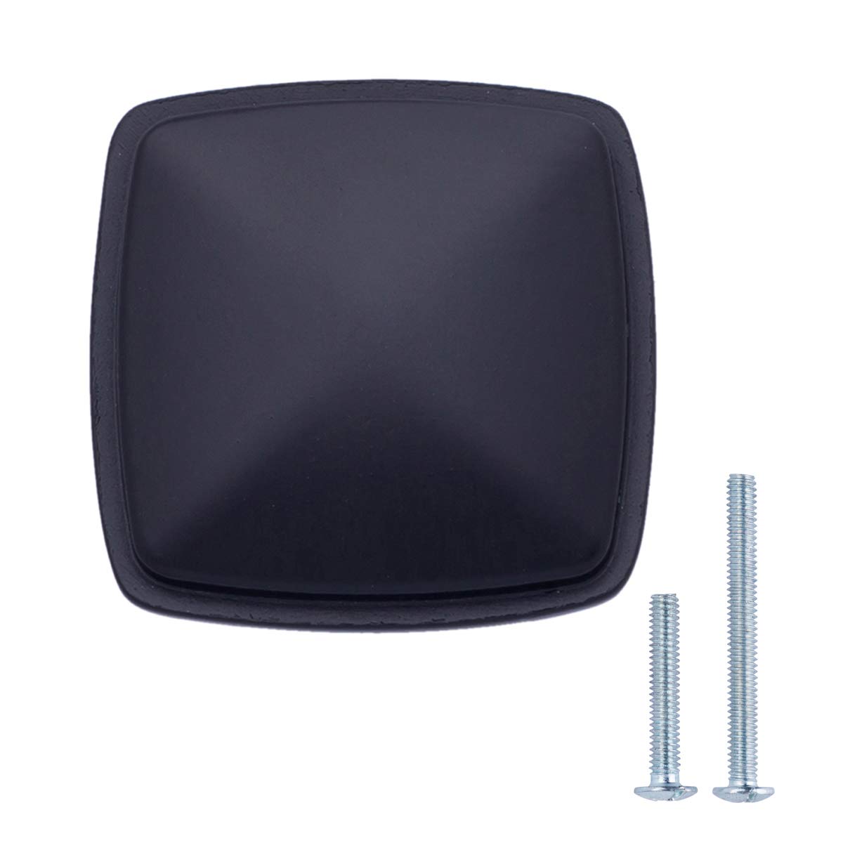 Traditional Square Cabinet Drawer Knob, 1-1/4", Flat Black Finish, 150 Pieces