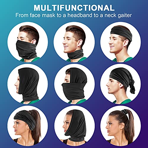Image of 6 Pack Cooling Neck Gaiter Face Mask for Men Women Breathable Dust UV Protection Multifunctional Reusable Face Cover