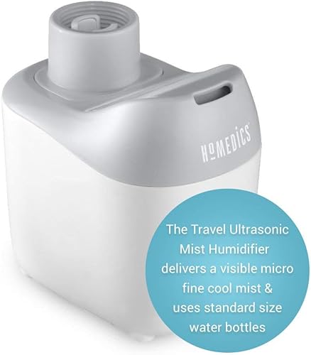 Miniatura 3 de Homedics Humidificador portátil ultrasónico  Humidificadores de aire pequeños para dormitorio, plantas, oficina, viajes  Humidificadores de niebla