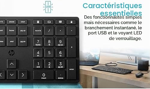 Clavier HP 320K – Filaire, QWERTZ Allemand, 50% Plastique Recyclé - vue 7
