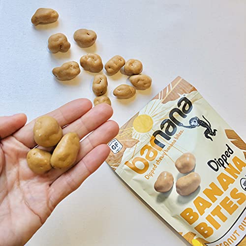 Barnana Organic Peanut Butter Dipped Chewy Banana Bites, 3.5 Ounce Bag