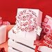 LeZakaa 12PCS Red Pull Bows with Ribbon - Gift Bows with 6 Different Festive Design - Perfect for Valentine's Day Gift Wrapping, Party Decoration