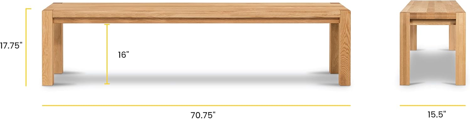 POLY & BARK Festa 71" Bench in Oak