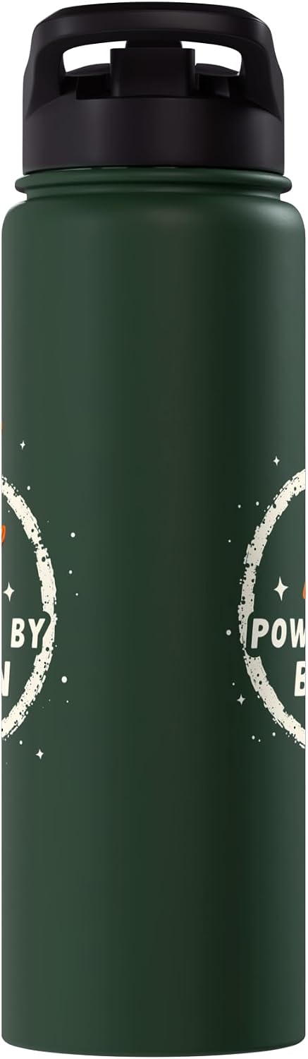 Powered By Bacon Funny Food Lover Humor Stainless Steel Insulated Water Bottle