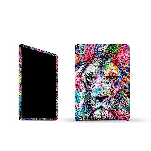 Image of MightySkins Carbon Fiber Skin Compatible with Apple iPad Pro 11 inch M2 4th Gen (2022) Full Wrap Kit - Neon Lion | Protective, Durable Textured Carbon Fiber Finish | Easy to Apply | Made in The USA