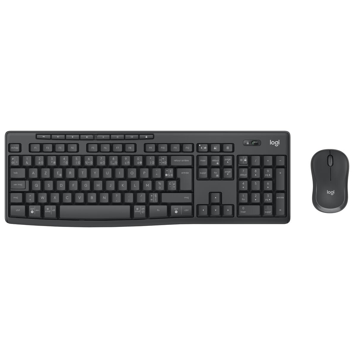 Logitech MK370 Combo for Business, Clavier sans Fil Taille Standard et Souris sans Fil, Récepteur USB Logi Bolt Sécurisé, Bluetooth, Windows/Mac/Chrome, Linux, Clavier Français AZERTY - Gris | Disposition ‎AZERTY francais