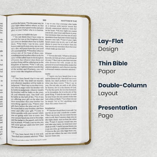 Image of Personalized ESV Large Print Bible for Adult, Name Engraved, Standard Size | Customize Your Grey Faux Leather Bible Your Way, Stay-Open Lay-Flat & Easy-Read Two-Column, Christian Occasion Gift