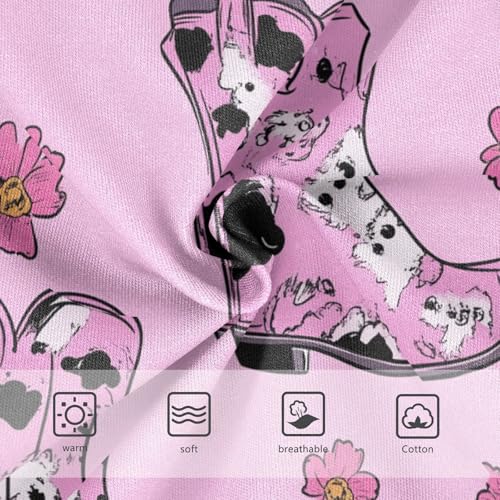Wusikd Pink Cowgirl Boots Girls' Underwear Cotton Flowers Pink Girls Briefs Soft Toddler Underwear 2T3