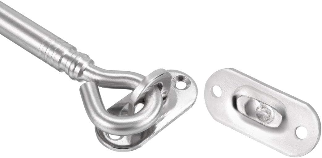 Hook and Eye Latch Gate Bolt Gate Hook Lock,7.9" Cabin Hook Latch Gate Door Swivel Window Door Hook with Mounting Screws 2pcs Latch