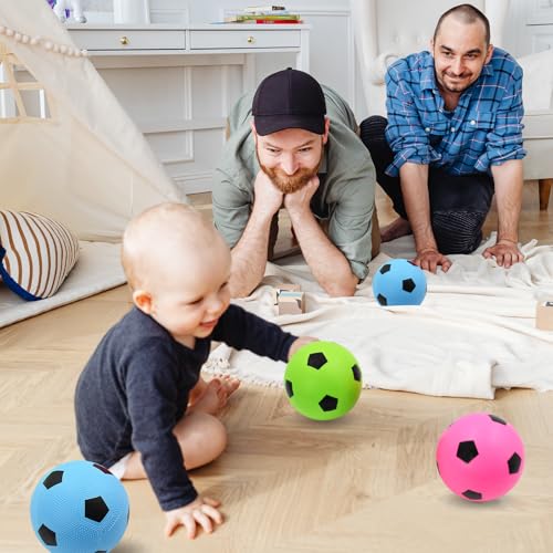 Coriver 3 Stück Mini-Fußball -15 cm Aufblasbare Kleine Fußbälle, 3 Farben Kleine Kinder Fußball mit Pumpe, PVC Sommer-Pool-Strandbälle, Indoor-Outdoor-Sportspielzeug für Kinder Spielen Trainieren