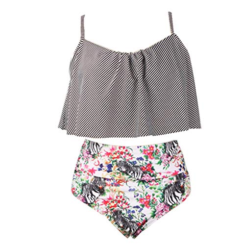 LANBAOSI Women's Two Pieces Flounce Swimsuit Tummy Control Bikini Set