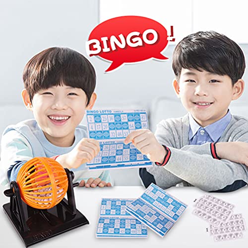Rvtkak Bingo Spiel Set, Bingo-Bälle, Traditionelles Familien-Partyspiel Spiel, Inklusive Rundkäfig 90 Zahlenbälle 12 Karten Familienspiel, Bingo-Spiele Kinder, Weihnachten