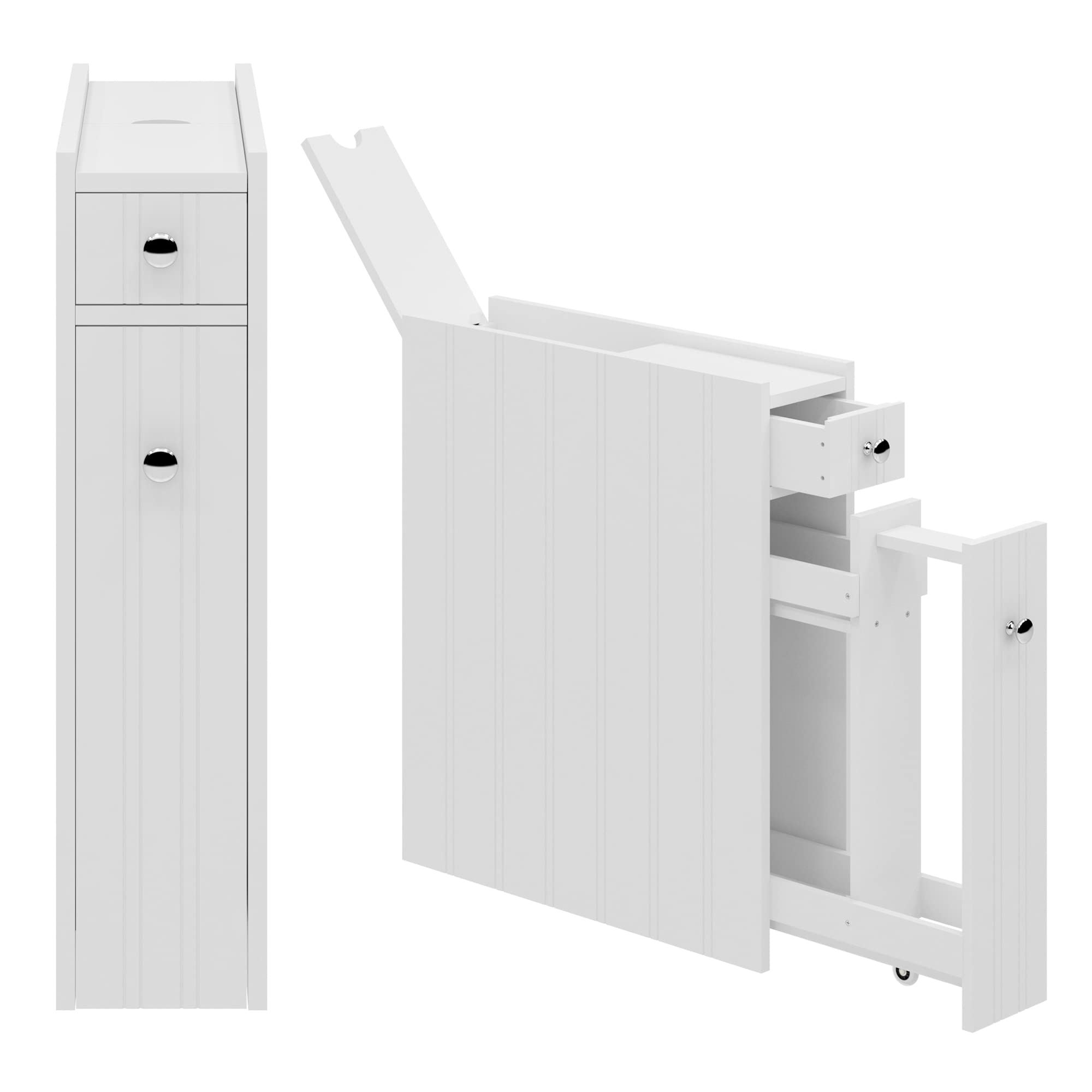soges Schrank mit Schublade und Regal, rollender Schrank für Badezimmer, Gewürzregal Schrank für Küche